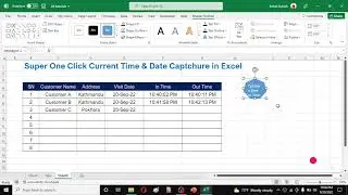 Automatically Capture Date and Time in Excel Cell Using Dedicated Button