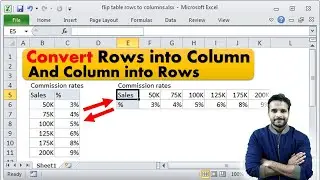 How to convert rows into columns and columns into rows in Excel without formula