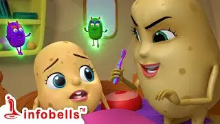 Baby Potato is not keen to brush his teeth | Aloo Kachaloo Kids Cartoons | Infobells #alookachaloo