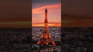 Drone view of Eiffel tower  #dronevideo #timelabpro  #travelphotography #paris