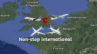 The largest non-stop international flights departures from British London