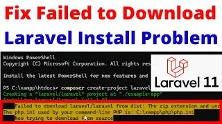 Laravel 11 Failed to download laravel/laravel from dist:The zip extension and unzip/7z commands miss