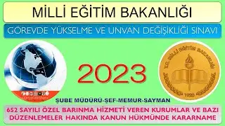 2023/MEB/ GÖREVDE YÜKSELME VE UNVAN DEĞİŞİKLİĞİ SINAVINA HAZIRLIK KİTABI/ ÖZEL BARINMA HVK KHK (652)