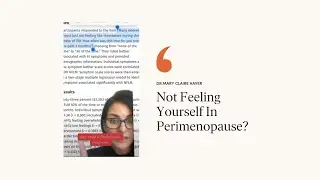 Not feeling yourself in perimenopause? Study link in description