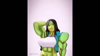 She-hulk one Breath Transformation Animated 💪 