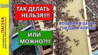 Куда ставить вощину? Постановка вощины в центр гнезда! Многие говорят - ТАК НЕЛЬЗЯ!!!  Я попробовал.