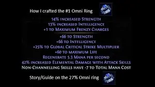 How I Crafted The #1 Omni Ring - Story/Crafting Guide - 3.22 PoE