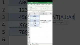 COUNT function in Excel