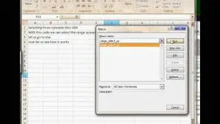 Select Range Thru VBA - VBA Techniques