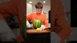 Making watermelon sorbet