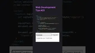Copy text using JavaScript 😎😎😎 