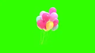 Green screen | Festive balloons | Holiday | Happy birthday | Video background | Footage | №32