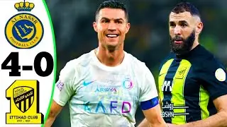 Al Nassr vs Al Ittihad 4-0 - RONALDO HAT-TRICK - All Goals and Highlights 2024