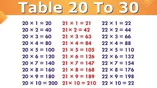 TABLE 20 TO 30 || 20 se 30 Tak pahada || 20 to 30 Table