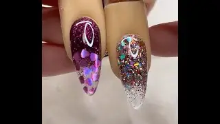 How To Create Fun Glitter Dimensional Almond Nail with Acrylic for Beginners