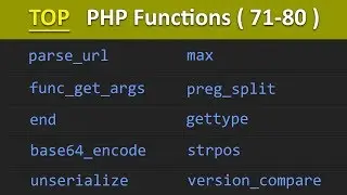 TOP 100 PHP Functions ( 71 - 80 ) | PHP Tutorial