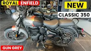 All New 2024 Royal Enfield Classic 350 Gun Grey ✌️✌️| New Classic 350 | Classic 350 Gun Grey