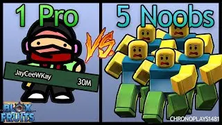 1 Pro VS 5 Noobs (Blox Fruits)