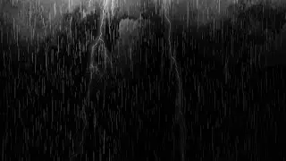 Rain fall black screen | Thunder Effect Black Background ⚡ | Rainfall effect black screen  ⛈⚡