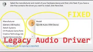 how to Install Audio derivers or legacy audio driver