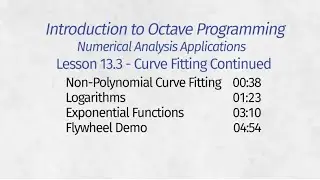 Octave Programming Lesson 13.3 - Curve Fitting Continued