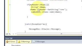 Visual C++ Tutorial 13 -Windows Forms Application: Database values in textbox if select Combobox