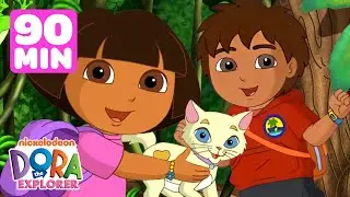 Dora the Explorer's Baby Animals Rescues & Adventures! #2 🐈 90 Minutes | Dora & Friends