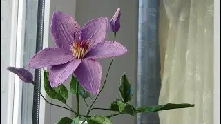КЛЕМАТИС ИЗ ХОЛОДНОГО ФАРФОРА. (ЛОМОНОС)  CLEMATIS