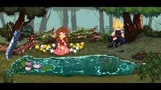 Aerith and Cloud #pixelart #ドット絵  #8bit #aseprite #finalfantasyvii