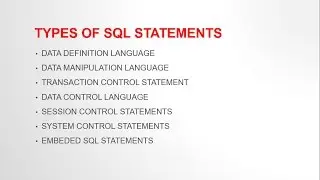 TYPES OF SQL STATEMENTS