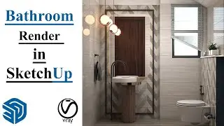 Bathroom Design in sketchup 2020 | Bath Render in vray 4.2 | Sketchup Interior Rendering Tutorial