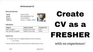 How to Make a Professional CV on Microsoft Word as a Fresher