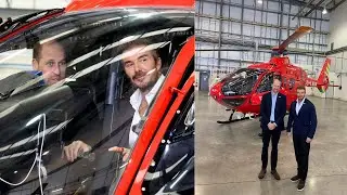 Prince William joined by David Beckham on visit to launch new London Air Ambulance helicopters