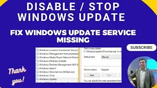 how to Start / Stop windows Update | fix windows Update Service Missing | Disable  Windows Update