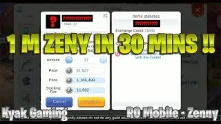 Ragnarok Mobile 30 Minute 1 M Zeny !!