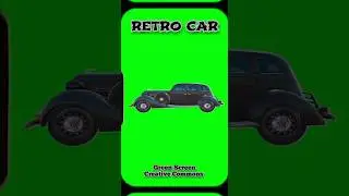 RETRO CAR animation green screen. Chromakey footage GREEN SCREEN.