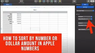 How to Sort by Number or Dollar Amount in Apple Numbers