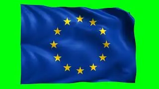 Green screen Footage | European Union Waving Flag Green Screen Animation | Royalty-Free