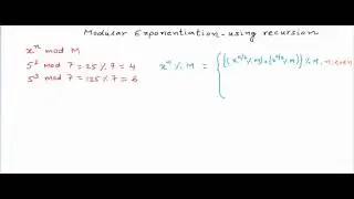 Modular exponentiation - using Recursion