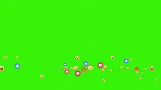 Social Media Emotion Icons Animated Come Across On Green Screen