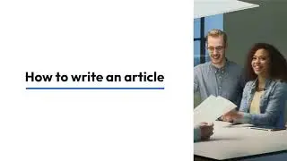 How to write an article