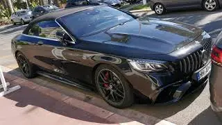 black Mercedes-AMG S 63 Convertible A217 2018 in cannes France