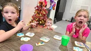 Preston Eats Our Painted Christmas Cookies!!!