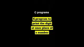Program to print the digit at ones place of a number 