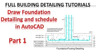 Full Building Detailing Tutorials | Draw foundation /footing detailing and schedule in AutoCAD | P-1