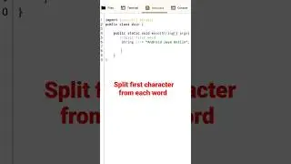 Java program to split first character from each word #java #java programming #data structure #viral