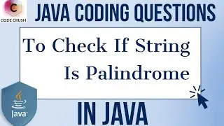 Palindrome Program In Java | java program to check whether a string is palindrome or not | Coding