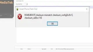 ROM[UBOOT] checksum mismatch: checksum config[0x3fc1],hecksum_val[0xc110] Fix SP flash tool