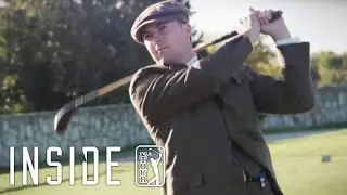 Jordan Spieth plays with hickory golf clubs