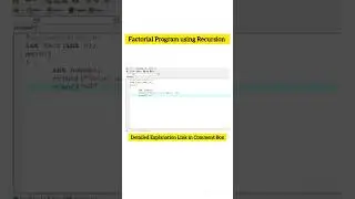 Factorial Program using Recursion 